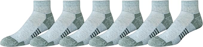 Amazon Essentials Men's Athletic Ankle Socks, Cushioned with Arch Support, Moisture Wicking