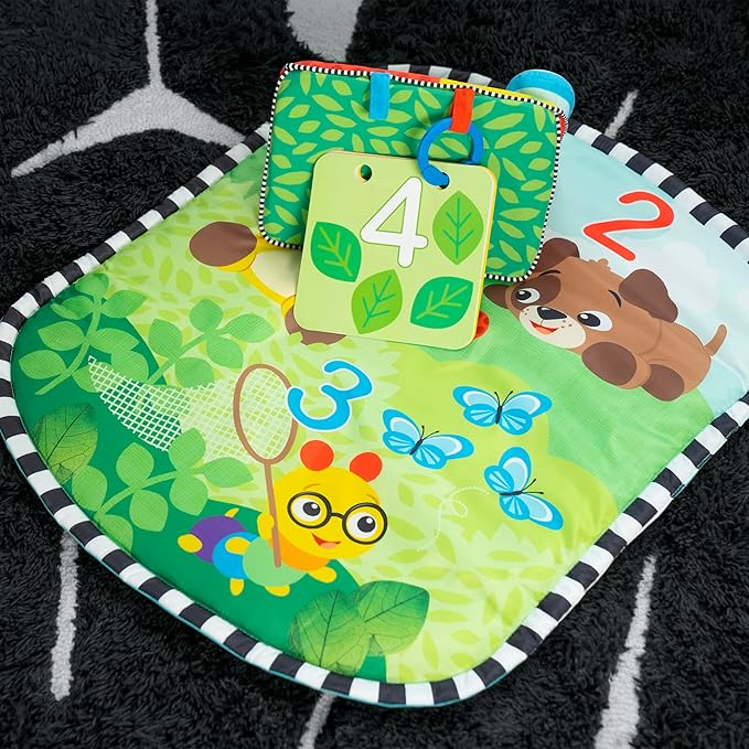 Baby Einstein Discovery Garden Tummy Time Mat & Mirror, Ages 0-6 Months, Multisensory