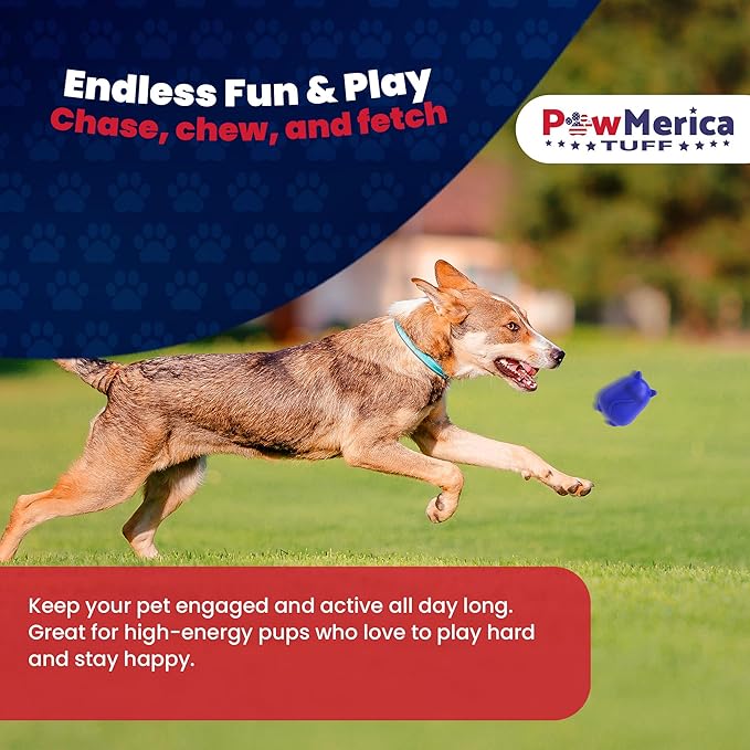 PawPounce – Indestructible Dog Toy for Aggressive Chewers – Cat-Themed Design for Fun & Interactive Play – Supports Dental & Gum Health – Pet-Safe & Made in USA (4 x 3 x 2.9 Inches)