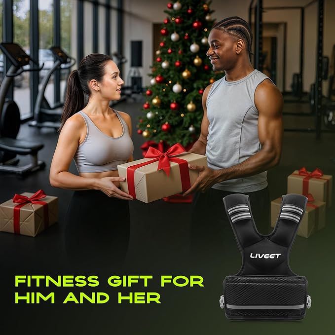 Adjustable Weighted Vest for Women Men, 4-10lb 11-20lb 20-32lb Weight Vest with 6 Ironsand Bags, Running Vest with Reflective Strips Adjustable Buckle Straps for Walking Strength Training