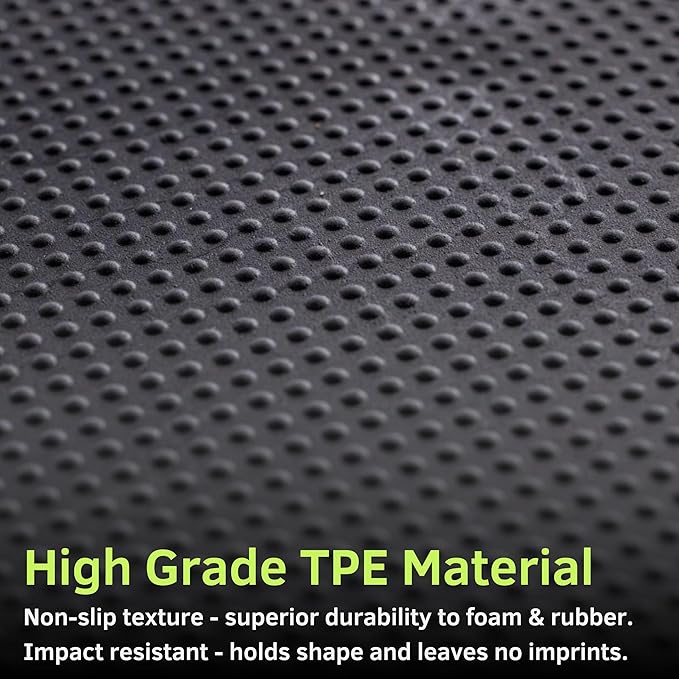 Baselayer Balance Series Interlocking Floor Tiles - Durable ½ in TPE (Rubber Like, NOT Foam, no Odor) - Gym Flooring for Cardio Equipment & Gymnastics - Black, 15 SqFt (6 Pack) - Made in USA