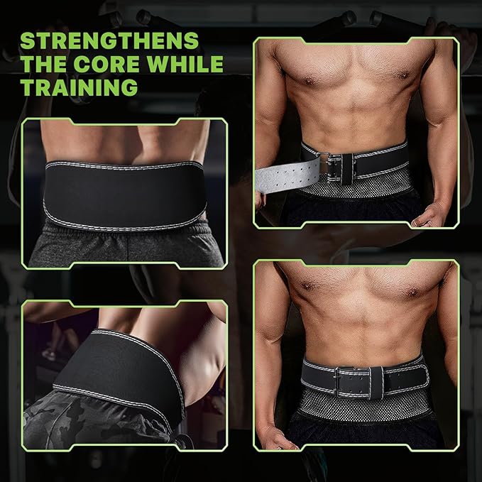 Generic Weight Lifting Belt for Men Women,Back and Lumbar Support Gym Belt for Bodybuilding, Fitness, Powerlifting, Cross Training, 8 Adjustable Holes