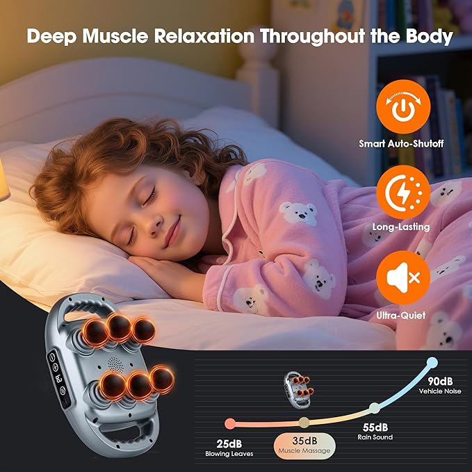 Multi Head Massage Gun Set, Deep Tissue Percussion Massager, 6 Head Electric Massage Tools, Light Grey