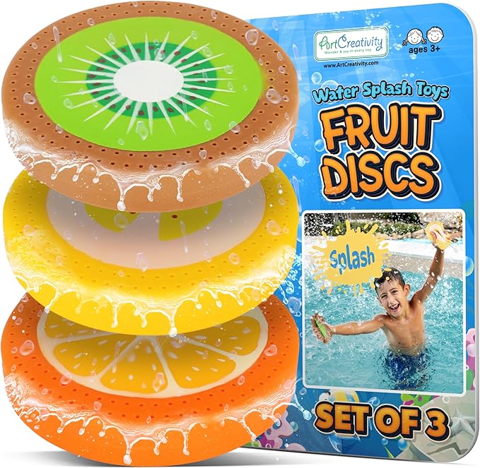 ArtCreativity Fruit Water Splash Toys - Set of 3 - Spongy Bath Toys for Kids - Vibrant Colors with 3 Different Fruit Designs - Bathtub Toys for Fun in The Tub - Kids Pool Toys and Pool Accessories