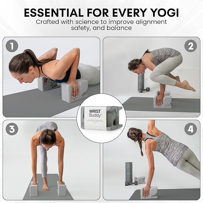 WRISTBuddy® Yoga Blocks 2-Pack (Left + Right) — Ergonomic, Hand-Shaped EVA Blocks for Wrist Relief & Better Grip | Doctor-Designed Support for Yoga, Pilates, Handstands, Push-Ups & Rehab