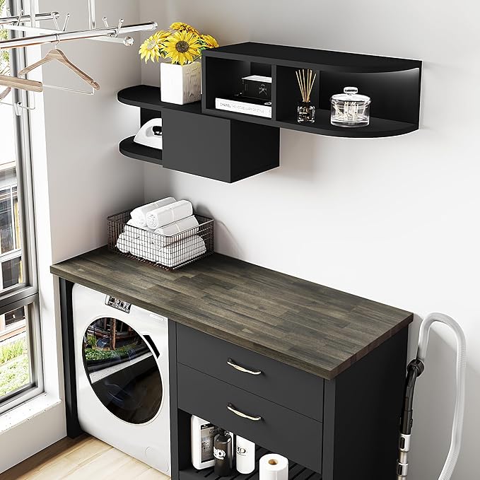 Howizz Acacia Butcher Block Countertop 48 x 36 x 1.5 Inches, Mocha Stain Solid Wood Table Top for Desk Top, Workbench Top, Kitchen Countertop