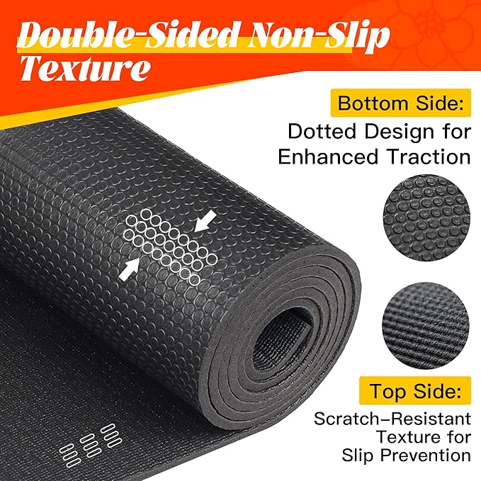 VTORY 7mm Large Workout Mat 7×5 ft – Extra Large Wide Yoga Mat & Pilates Mat Thick, Non-Slip Exercise Mat for Home Gym, Home Workout, HIIT, Strength, Stretching