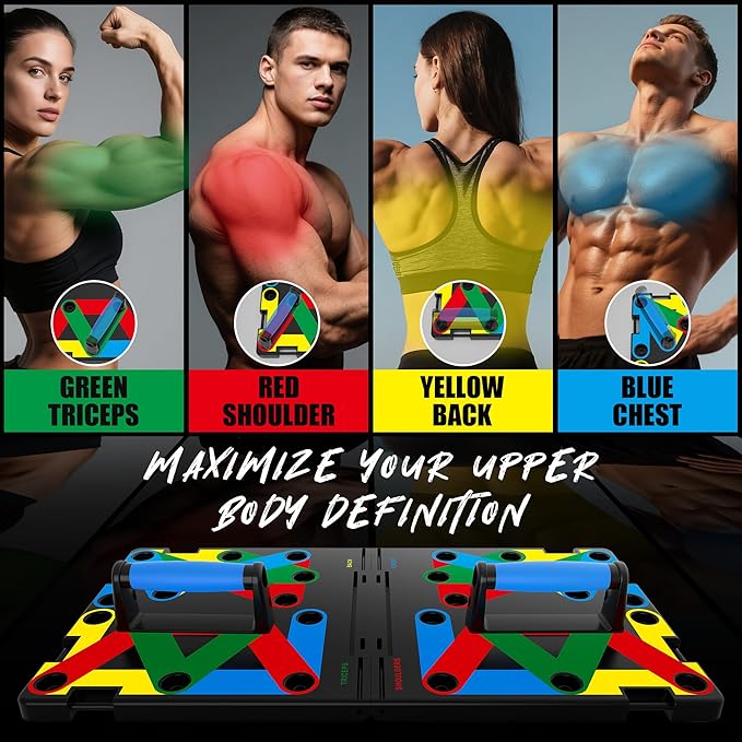 IUT Solid Push Up Board 15 in 1 Home Workout Equipment Multi-Functional Pushup Stands System Fitness Floor Chest Muscle Exercise Professional Equipment Burn Fat