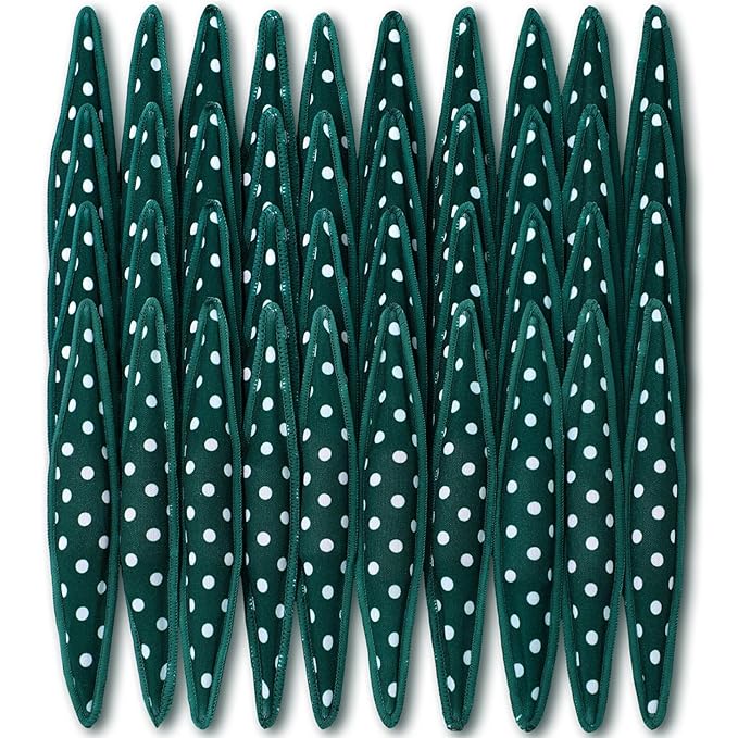 Bememo 40 Pieces Soft Curlers Hair Rollers Overnight Heatless Pillow Rollers for Hair Satin Sponge Curlers to Sleep in No Heat for Long Short Styling Tools(Dark Green)
