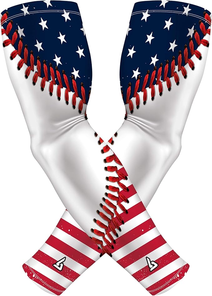 B-Driven Sports Pro Fit Compression Arm Sleeves for Men Women & Youth - Volleyball Golf Running Baseball Basketball - Pair