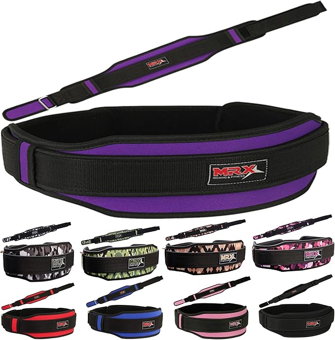 MRX Weight Lifting Belt with Double Back Support Gym Training 5" Wide Belts 11 Colors