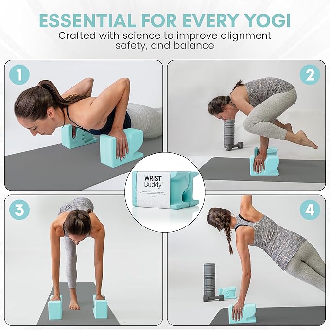 WRISTBuddy® Yoga Blocks 2-Pack (Left + Right) — Ergonomic, Hand-Shaped EVA Blocks for Wrist Relief & Better Grip | Doctor-Designed Support for Yoga, Pilates, Handstands, Push-Ups & Rehab