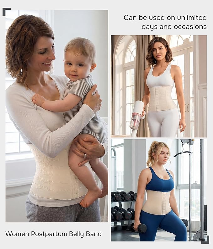 Eleady Waist Trainer for Women Corset Shapewear Tummy Control Adjustable Belly Binder Post Partum