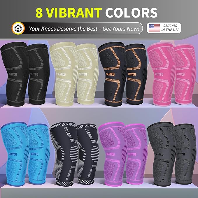 Knee Brace for Meniscus Tear 2 Pack, Knee Compression Sleeve for Men and Women, Knee Support for Arthritis, Swelling, Inflammation, ACL, Pain Relief, Running, Workout, Sports and Recovery Pink XL