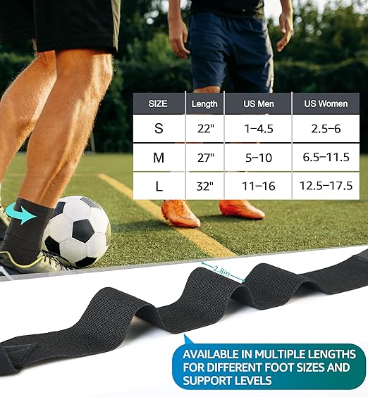 HiRui Ankle Support Brace for Men & Women, Adjustable Compression Strap for Sprains, Plantar Fasciitis, Achilles Tendonitis, Running, Workout, Sports – Fits Left & Right Foot (1, Black, Large)