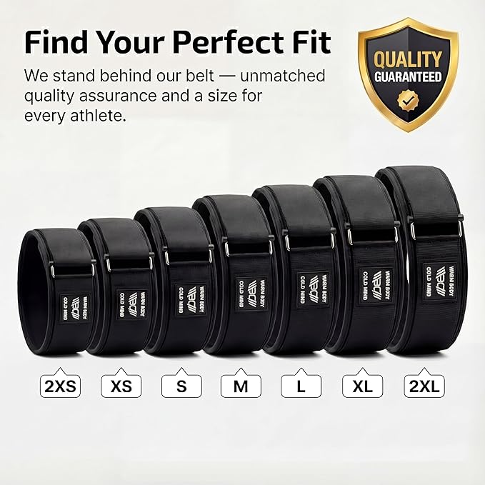 WARM BODY COLD MIND 4" Weight Lifting Belt 2.0 - Perfect for Olympic Weightlifting, Squats, Deadlift, Powerlifting - Gym Back Support for Men and Women