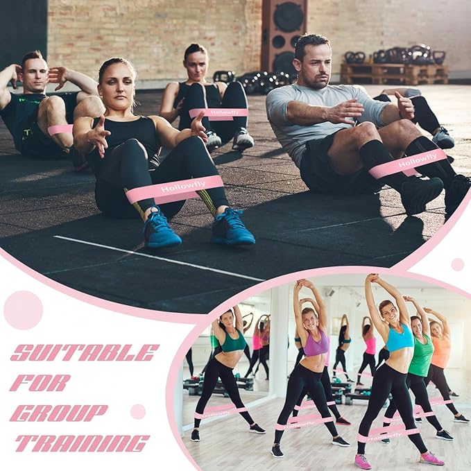 Hollowfly 30 Pcs Latex Resistance Loop Exercise Bands for Booty Workout Stretch Exercise Band Non Slip for Legs Squat Resistance Loop Women Men Starter Butt Hip Thigh Fitness