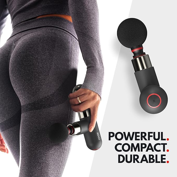 The Pill by REVO - Handheld Deep Tissue Electric Massage Gun with 4 Attachments - Powerful, Sleek, Ergonomic, Lightweight - Compact and Easy to Hold Percussion Muscle Massager