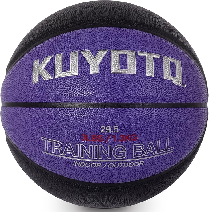 KUYOTQ 3LBS/3.3LBS/2.2LBS Weighted Heavy Training Basketball 29.5/28.5" in and Outdoor Improving Handling Dribbling Passing Rebounding Skill Composite Size 7/6 Weighted Training Basketball Equipment