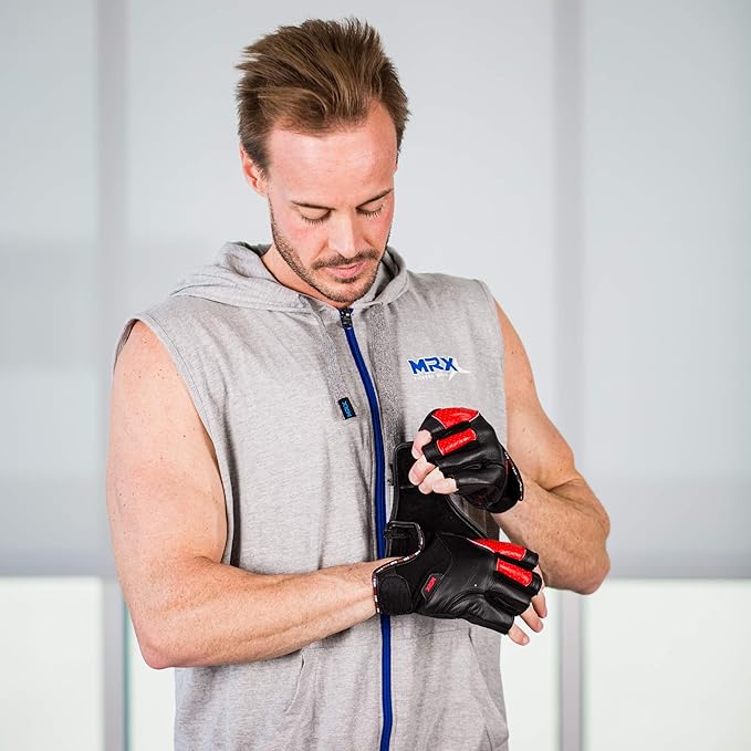 MRX Weight Lifting Pro Level Gloves with 18 Inches Long Wrist Strap Gym Workout Exercise & Fitness in