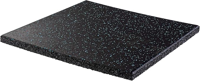 Genaflex Pro Heavy Duty Thick Rubber Gym Floor Tiles High Density Shock Absorbent Laminated Deadlift Mats - 1" Thick X 20" W X 20" L - 2.7 Sq. Ft. (Light Blue/Black, 1 Tile - 2.7 Sq. Ft.)