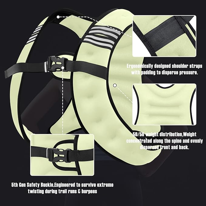 Weighted Vest Men or Women - 5/10/15/20/25/30lbs Weights with Reflective Stripe, Weighted Vest for Workout Equipment for Strength Training Running - Walking Weight Loss
