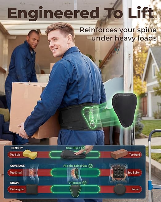 Sparthos Back Brace for Lower Back Pain - Immediate Relief from Sciatica, Herniated Disc, Scoliosis - Breathable Design With Lumbar Support Pad - For Home & Lifting At Work, For Men & Women - Medium