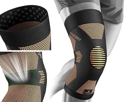 NEENCA Copper Knee Brace for Women and Men, Knee Compression Sleeve for Knee Pain, Arthritis, ACL, Meniscus Tear, Joint Pain Relief, Knee Support for Running, Working Out, Fitness, Weightlifting -Pair