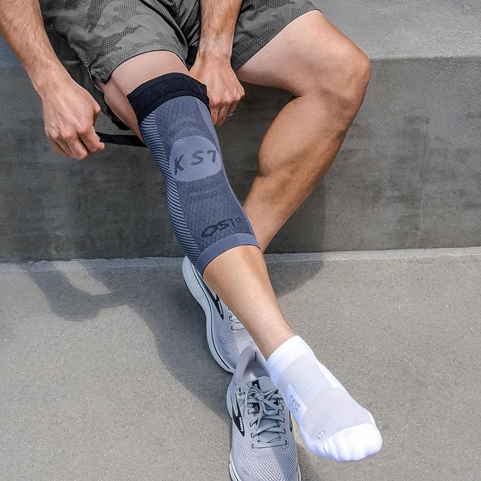 OrthoSleeve KS7+ Adjustable Knee Sleeve for Knee Pain Relief, Running, Tendonitis, Arthritis & Swelling | Medical Grade Compression with Adjustable Strap