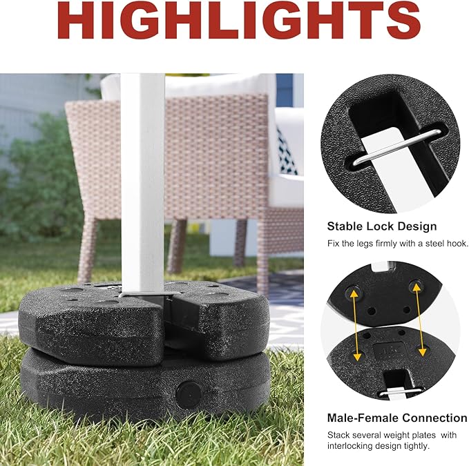ABCCANOPY Easy Canopy Weights with Lock Design for Wind Resistance, No Sliding, Stably Secure Tents, Canopies, and Umbrellas at Outdoor Events, 2Pack (11LB)