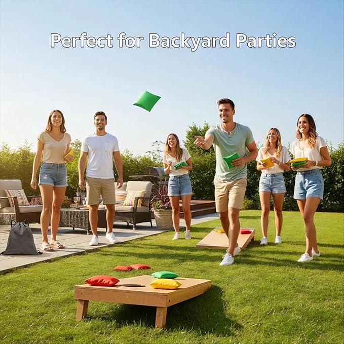 Sandbag Toss Set, Piece Standard Beanbag Set for Tossing Official Professional-Size and Weight Sandbags, Two-Tone All-Weather Sandbag Beanbag Set with Rainproof Carry Bag