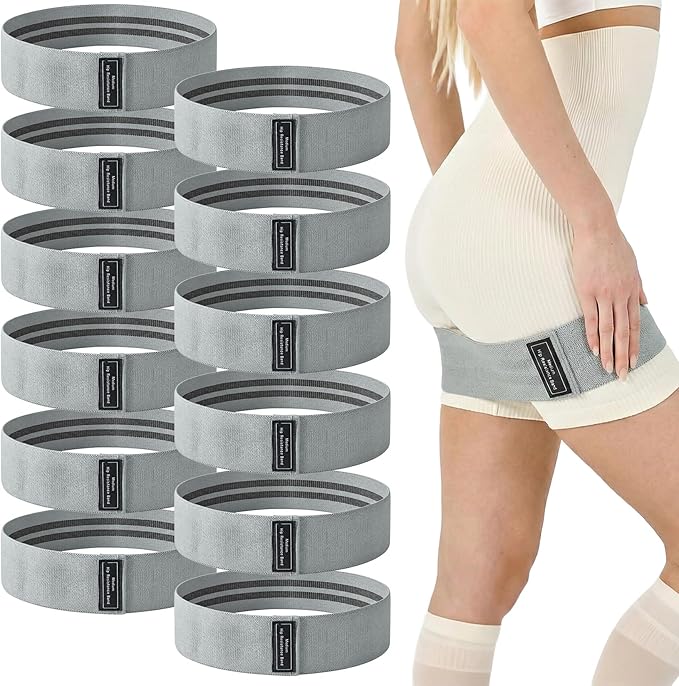 12 PCS Fabric Resistance Bands for Working Out, Booty Bands for Women and Men, Exercise Bands for Legs and Hip,Elastic Stretch Bands for Exercise Yoga Pilates Fitness Home Workout