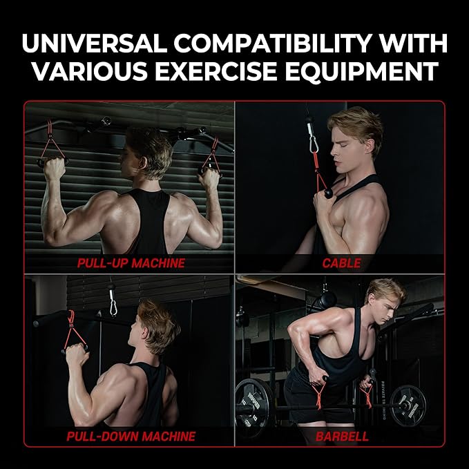 GD Fly Grip Pull Up Handles for Neutral Grip & LAT Pull Down Attachments – Perfect Grips for T-bar Row, D Handle Cable Attachment, Gym Equipment