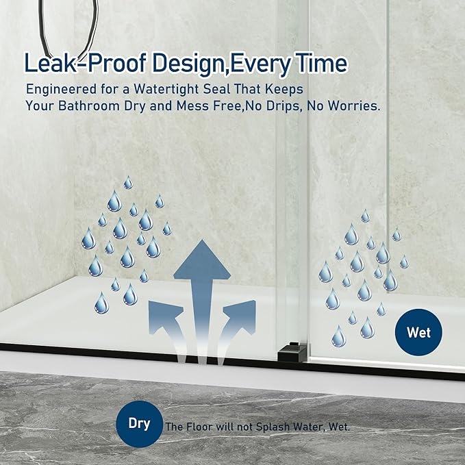 68-72" W x 76" H Shower Door,Frameless Shower Door,Double Sliding Glass Shower Door with 3/8" (10mm) Clear SGCC Tempered Glass, Roller Disc System (Matte Black, 72" Wx76 H-Double Sliding)