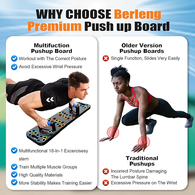 IUT Solid Push Up Board 15 in 1 Home Workout Equipment Multi-Functional Pushup Stands System Fitness Floor Chest Muscle Exercise Professional Equipment Burn Fat
