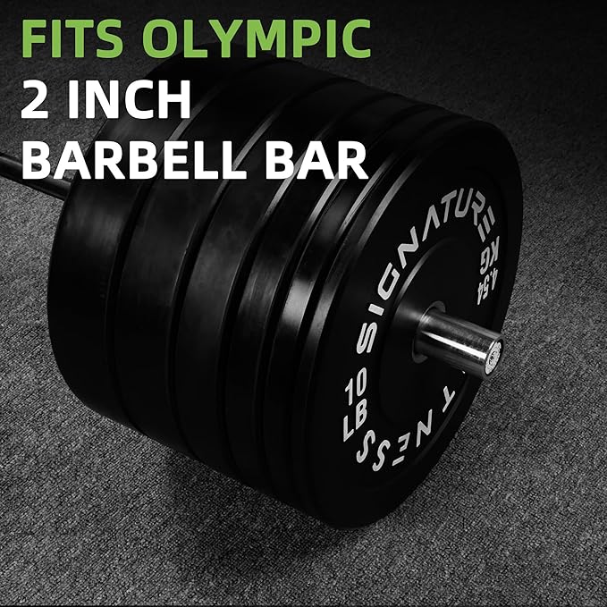 Fitvids Olympic Bumper Plates Set, 2" Weight Plates for Strength Training & Weightlifting, Paris or Set or Set with Barbell, Multiple Options