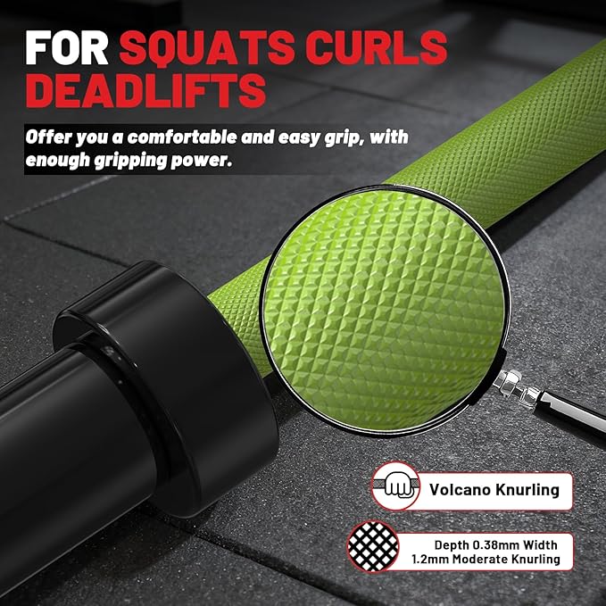 7FT Olympic Barbell 45 lb Barbell 2 INCH 1000lbs/1500lbs Capacity Olympic Bar with Moderate Knurling For Squats Curls Deadlifts