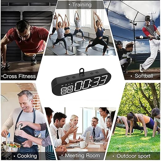 Portable Multifunctional Gym Timer USB Fitness Sports Interval Workout Timer Alarm Clock for Home Gym Garage Fitness gym timer clock for Home Gym Garage Scoreboards & Timers