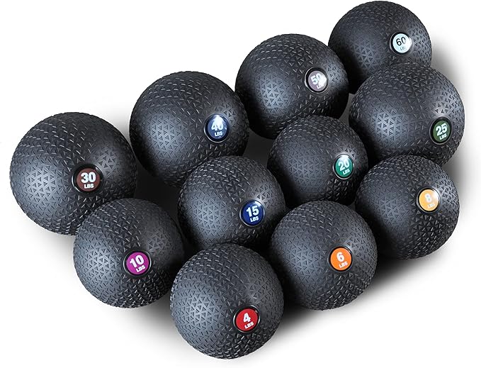PRISP Weighted Medicine Slam Ball - Exercise Ball with Easy Grip Textured Surface