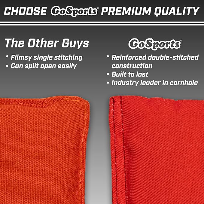 GoSports Cornhole Bean Bags Set of 4-16 Colors Available - Regulation All Weather, Mix and Match
