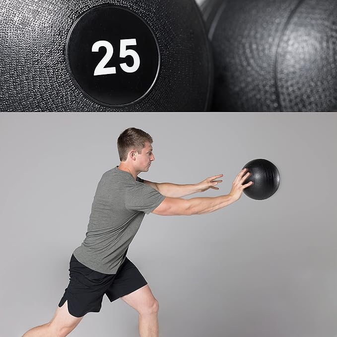 REP Weighted Slam Balls | 5 to 70 lb Options | Exercise and Fitness Balls for Strength Training, Soft Rubber Grip, Non-Bounce Medicine Ball | Cross Fit, Home Gym, Fitness, and Core Workouts | Black