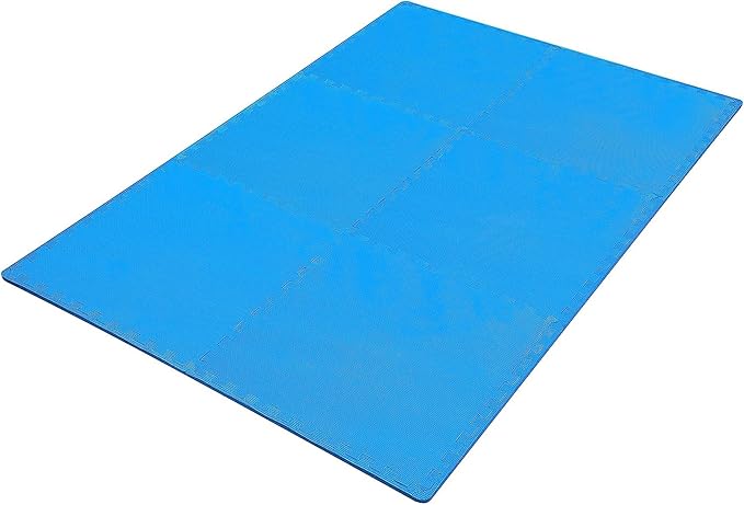 BalanceFrom Puzzle Exercise Mat EVA Foam Interlocking Tiles (Blue)