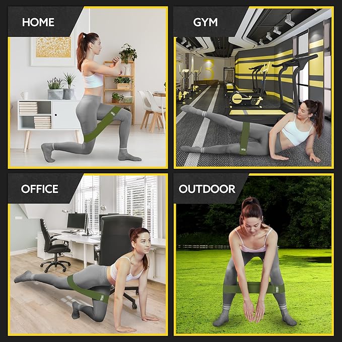 Tribe Lifting Resistance Bands for Working Out - 3 Pack Fabric Workout Bands for Women and Men - Booty Bands for Legs and Glute - Non Slip Exercise Bands Set for Squat Hip Thigh