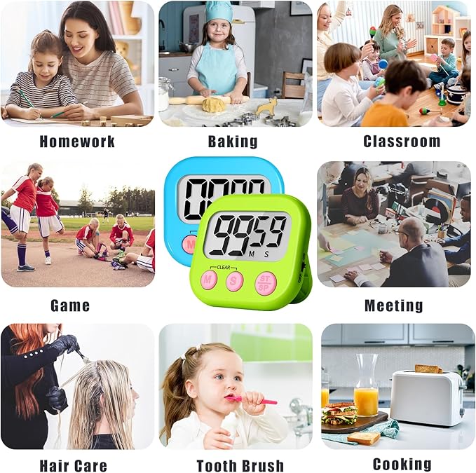 ZILLEEN Classroom Timer for Kids Teachers 2 Pack Digital Timers