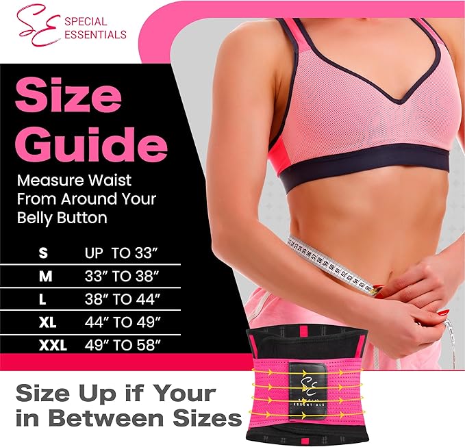 Special Essentials Waist Trainer for Women & Men Adjustable Sweat Band Waist Trimmer For Core Stability & Training Workouts