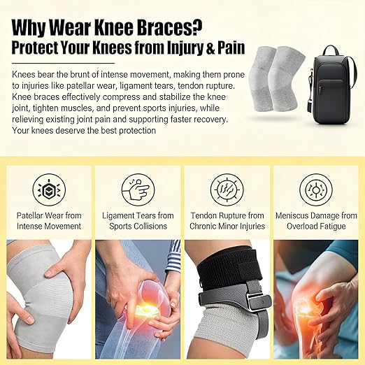 Bamboo Charcoal Compression Knee Sleeve - Elastic Knee Braces for Men & Women - Breathable Knee Support for Arthritis, Running, Workout, Joint Pain Relief (Gray, Medium)
