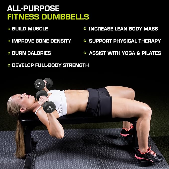 ProsourceFit Neoprene Dumbbell Coated for Non-Slip Grip