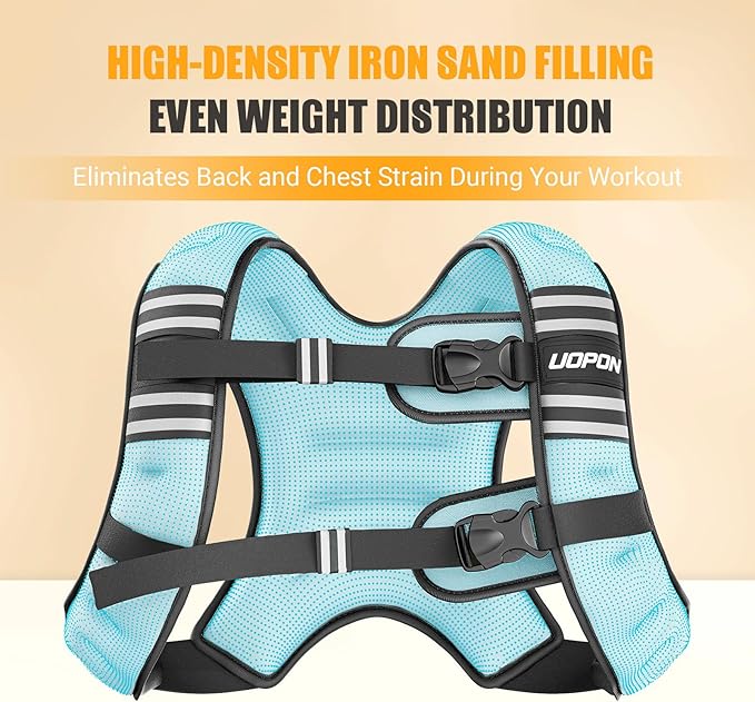 Weighted Vest for Women Men, 8 lb/10 lb/12 lb Weight Vest for Walking with Reflective Stripe and Adjustable Buckle Straps, Body Weights for Osteoporosis, Running, Strength Training and Weight Loss