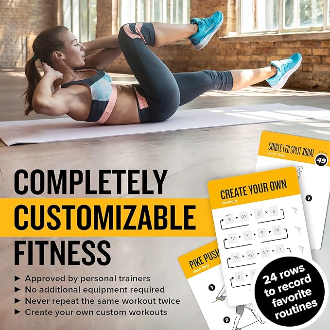 NewMe Fitness Bodyweight Workout Cards, Instructional Fitness Deck for Women & Men, Beginner Fitness Guide to Training Exercises at Home or Gym (Bodyweight, Vol 1)