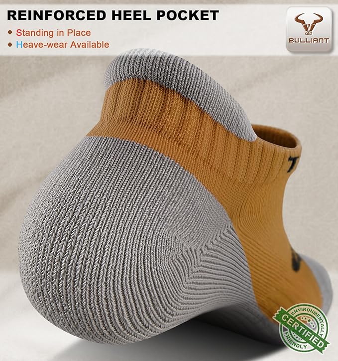 BULLIANT Men Running Socks,Active Ankle Socks No Show For Men With Cushioned Footbed Arch Support Breathable Wicking